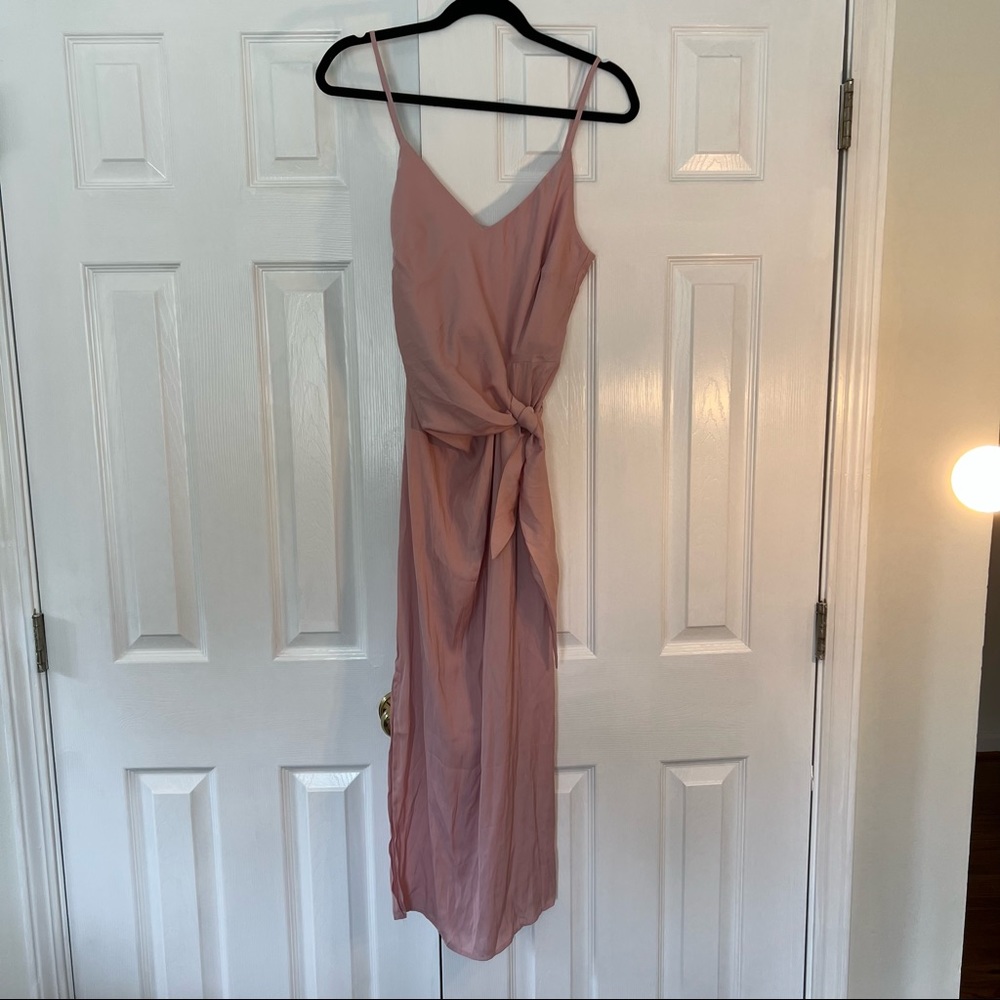 Blush Silk Midi Dress